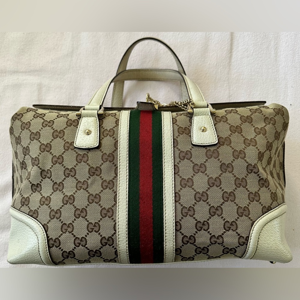 Vintage Gucci Boston Treasure Large Canvas Tote